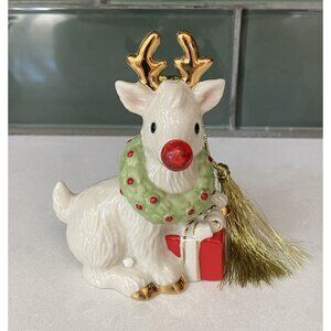 Blinking All The Way Reindeer 2016 Lenox Reindeer Ornament Red Nose Blinks!